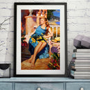 Canvas Digital Oil Picture Woman Bathing Sun Paint by Number Home Picture Decor