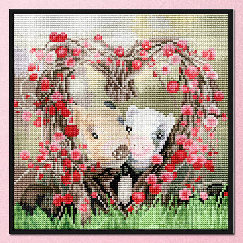 Full Embroidery Set Cross Stitch Needlework Kit 11CT Piggy Love Artwork DIY