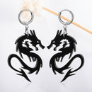 1 Pair Hip Hop Dragon Women Ear Stud Acrylic Exaggerated Earrings (Black) Newly