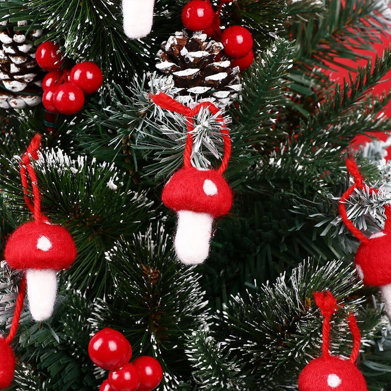 Wedding Crafts Xmas Tree Christmas Mushroom Felt Mushroom Hanging Ornament