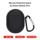 For Redmi AirDots 3 Pro Silicone Protective Case Cover w/ Keychain (Black)