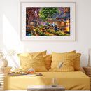 5D DIY Full Drill Round Shape Mountain Water Rhinestone Diamond Drawing for Home