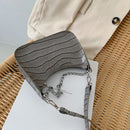 Retro Alligator Pattern Chain Money Purse Women PU Leather Totes Underarm Bags