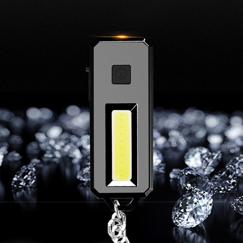 COB LED Mini Flashlight Keychain Outdoor Camping Waterproof Pockets