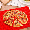 Silicone Mat Barbecue Grill Pad Bread Pizza Baking Tray Kitchen Tools (Red)