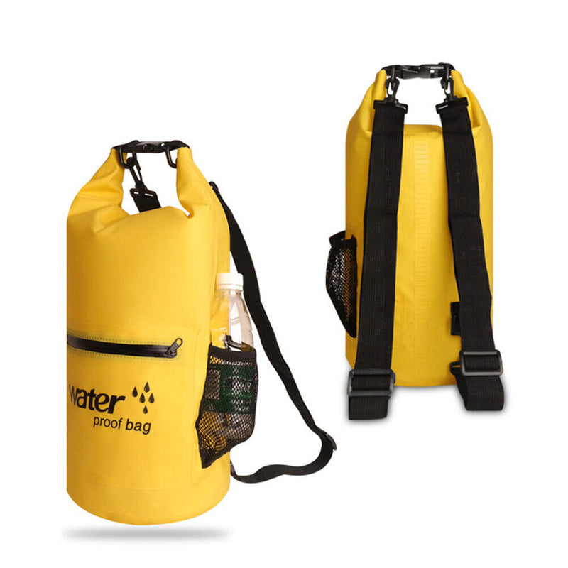 Waterproof Bucket Dry Bag Swimming Kayak Trekking Drift Sack (Yellow 10L) Newly