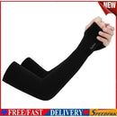 2pcs Ice Silk Sunscreen Cuff Summer Riding Running Cool Arm Sleeves (Black)
