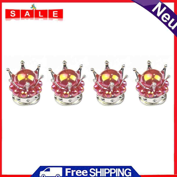 Diamond-Encrusted Crown Auto Valve Caps Universal Car Wheel Tire Valve Cover Cap