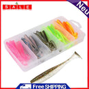 50pcs T Tail Soft Lures Artificial Fishing Bait for Freshwater (6cm 1.5G)