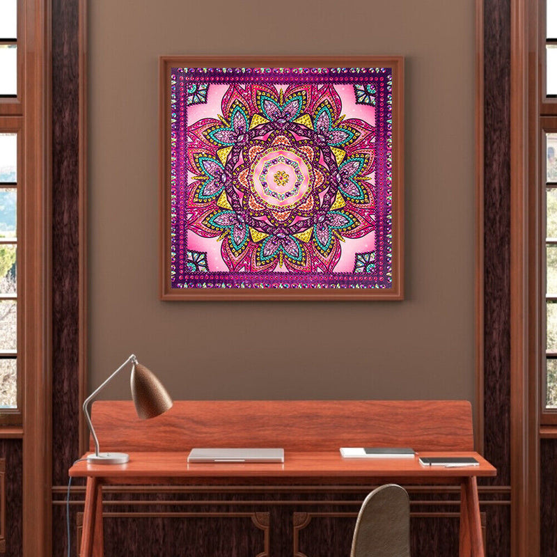 DIY 5D Mosaic Mandala Flower Part Special Shape Diamond Painting Kit (B073)
