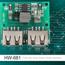 HW-681 Dual USB DC-DC 5V 3A Step Down Power Module for Car Charge Buck Voltage