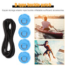 Stainless Steel D Ring Pad PVC Patch 2.5m Elastic Bungee Rope Kits for Surfbo