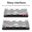 1 to 6 Multi Way Splitter PWM ARGB Fan HUB 4Pin PWM 3Pin Addressable RGB Adapter