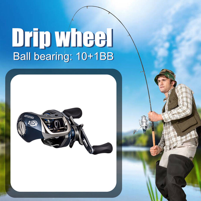 #A Low Profile Baitcasting Fishing Reel 10+1 Stainless Steel Ball Bearings Wheel