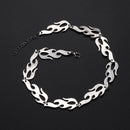 Women Men Fire Flame Necklace Hip Hop Rock Jewelry Accessories Wave Sun Choker