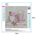 5D DIY Full Drill Diamond Painting Pink Cups Cross Stitch Embroidery Rhinestones