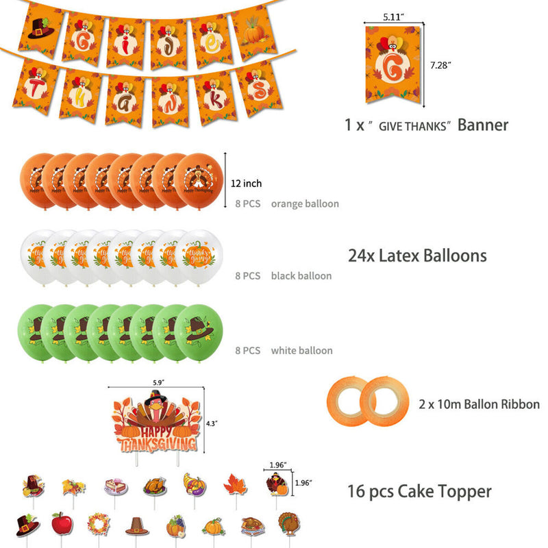 Thanksgiving Props Set Cake Card Topper Party Supplies Decorations for Holiday