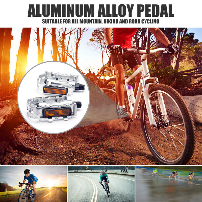 Bicycle Pedal Aluminum Alloy Lightweight Mountain MTB Cycling Bike Flat Pedals