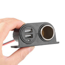Universal 12V/24V Two USB Port Car Cigarette Lighter Power Adapter Fast Charger