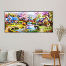 Woods Hut Waters Oil Paint By Numbers DIY Handpainted on Canvas Wall Art