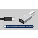 USB Type C to USB B Adapter for Printer MIDI Controller (White Straight)