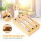 #A Foil Wrap Cutting Box Bamboo Wood Wrap Dispenser Cutter Home Kitchen Utensils