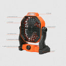 Camping Fan with LED Lamp Portable USB Quiet Cooling Fan for Outdoor Picnic