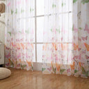 Colorful Butterlfly Offset Printing Burnt-out Curtain Sheer Organdy Panel Newly