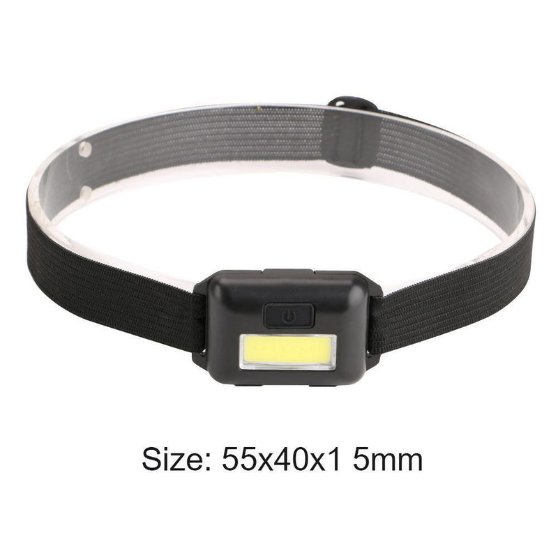 3 Modes Strong LED COB Headlight Outdoor Camping Mini Flashlight (Black)