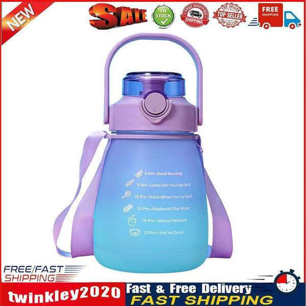 Gradient Water Bottle Portable Sports Leakproof Marker Water Kettle (D) Newly