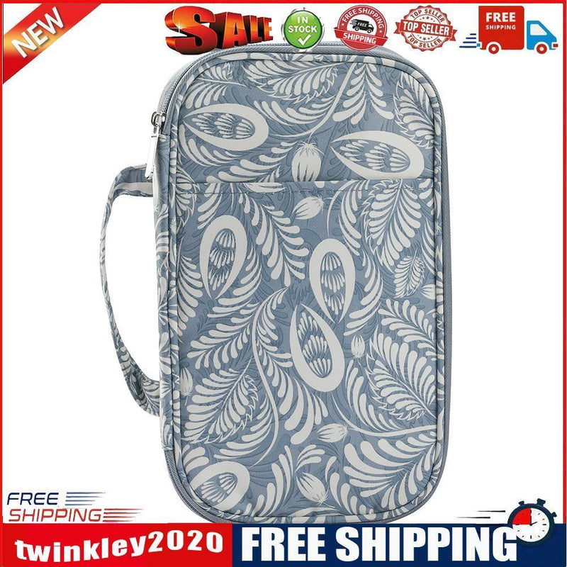 Yarns Crochet Hook Tool Storage Bag Knitting Needle Organizer (Grey Flower)