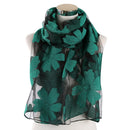Women Flower Print Elegant Scarf Retro Satin Scarves Ladies Beach Shawls Bandana