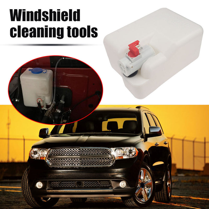 1.5L Windshield Washer Fluid Tank 12V Washer Pump Kit with Switch Pants Nozzles