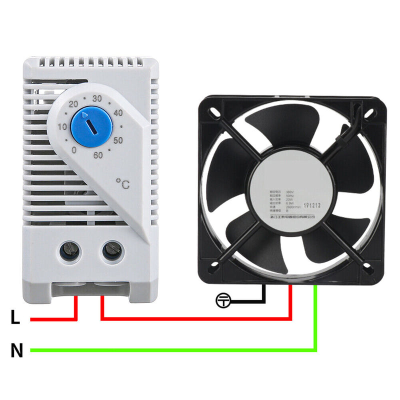 Plastic 0-60 Degree Cabinet Mechanical Temperature Controller Thermostat Sw