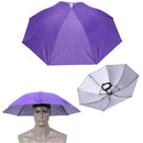 Anti-Rain Elastic Band Head Umbrella Hat Outdoor Sunscreen Tool(Purple)