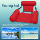 Floating Bed Swimming Pool Inflatable Water Longue w/Backrest (Rose Red)