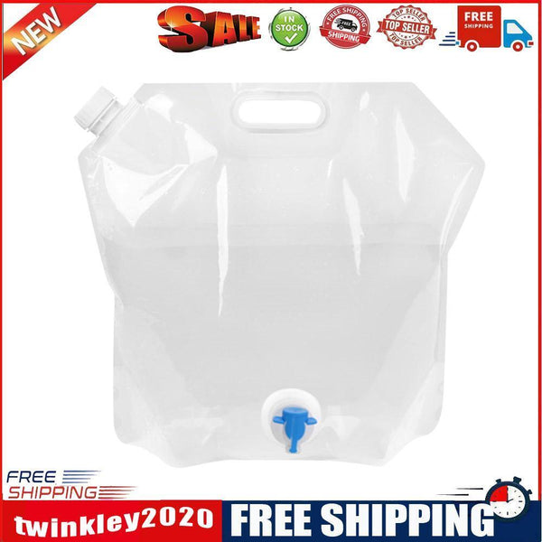 Portable Outdoor Folding Collapsible Water Bags Drinking Carrier (White10L)