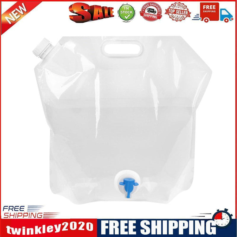 Portable Outdoor Folding Collapsible Water Bags Drinking Carrier (White10L)