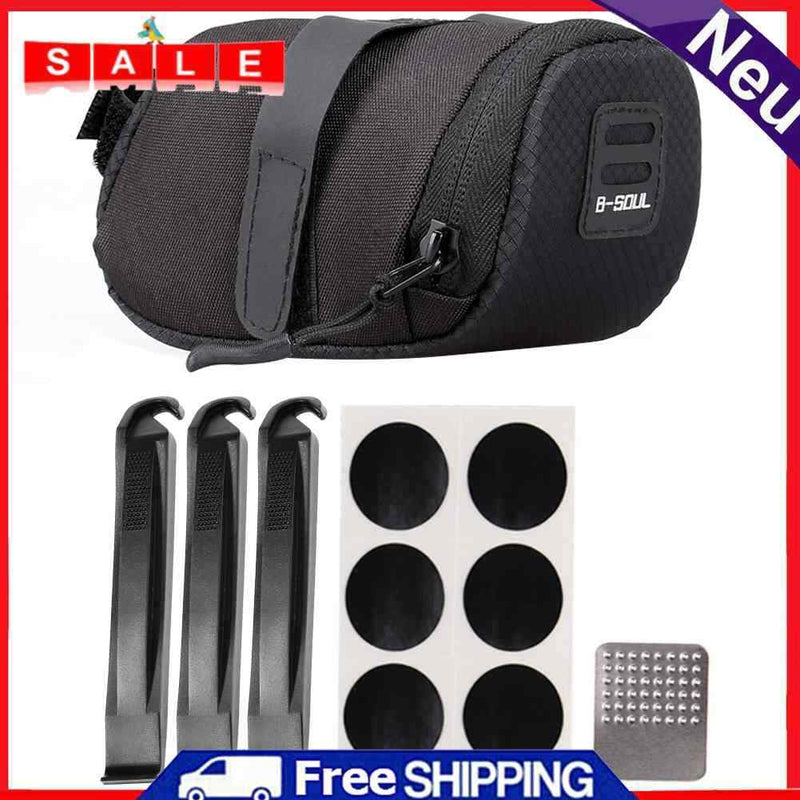 B-SOUL Bike Saddle Bag Prying Rod Glue-Free Patches Bicycle Tyre Repair Tool Kit