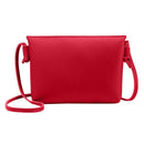 Simple PU Women Casual Shoulder Bags Pure Messenger Phone Handbag/Red