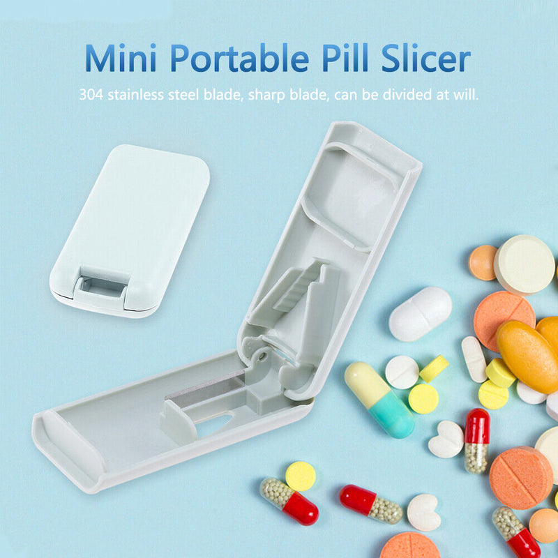 Medicine Cutter Box Mini Medicine Slicer Useful Multifunctional with Blade Gu