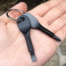 2PCS Splitter Black Perfect Multitools Keychain Screwdriver EDC-