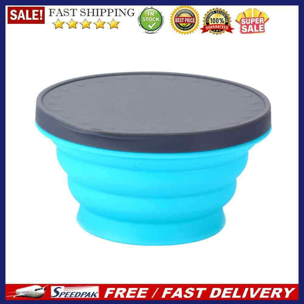 720ML Portable Silicone Water Bowl Lunch Box with Lid for Travel Camping Outdoor