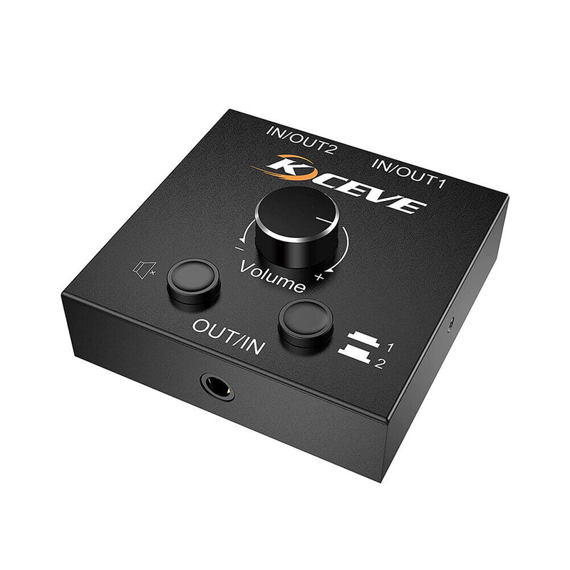 Dual Way Audio Switch Splitter Box Adapter 2 In 1 Out / 1 In 2 Out Switcher