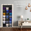 Hat Rack 24 Pocket Over-The-Door Cap Organizer for Baseball Cap (Black) Newly