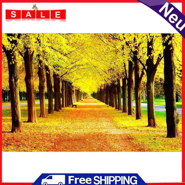 DIY Diamond Painting Full Round Drill Golden Boulevard Rhinestone Modern Craft