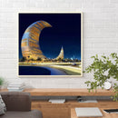 5D DIY Diamond Painting Moon Building Full Round Drill Mosaic Art Picture