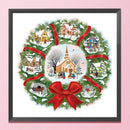 Full Embroidery 11CT Cross Stitch Needlework Christmas Wreath Printed Stamped