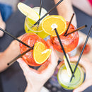 Drinking Straws Stripe Colourful Plastic Drinking Straws (250 Pack Black) Newly