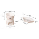 Hot White Forks Dishes Chocolate Pot Fondue Ceramic